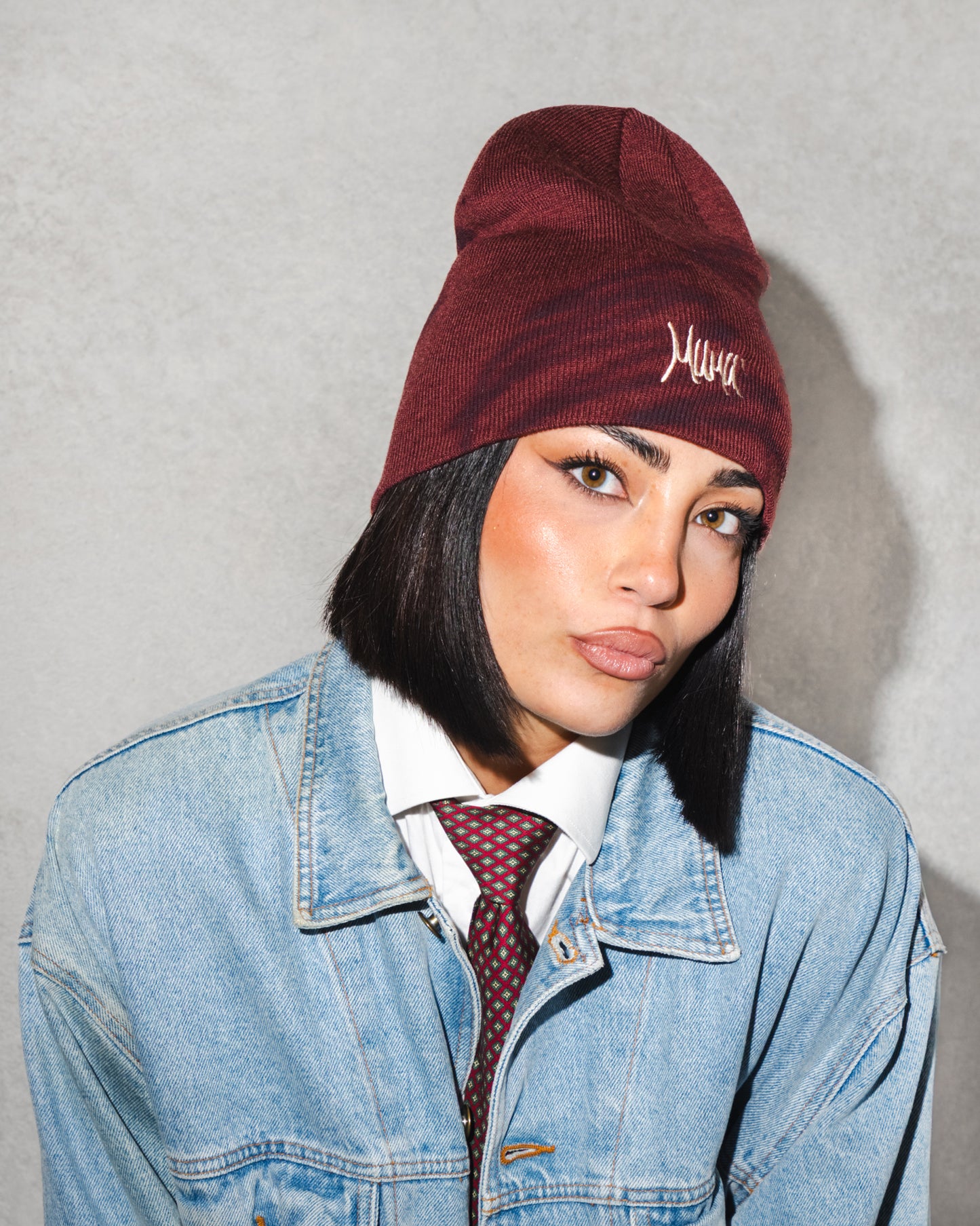 Mumù Beanie Airbrushed - MERLOT